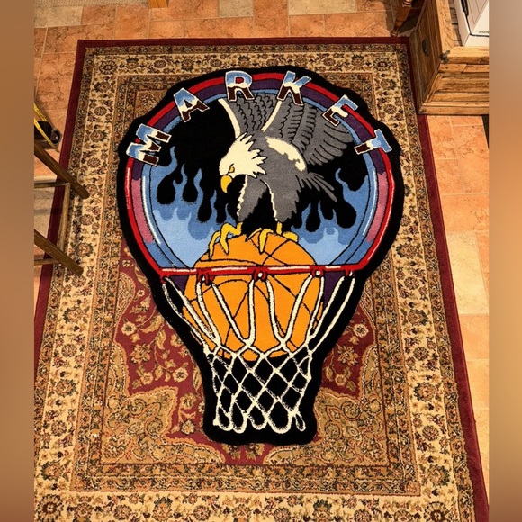HUGE 5’ x 4’ Chinatown Market Dunking Eagle Basketball Heavyweight Area Rug NEW - Picture 1 of 10